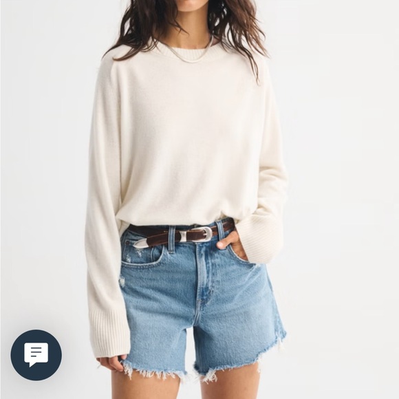 Abercrombie & Fitch High Rise Dad Shorts Medium Destroy size 26 NWT - Picture 6 of 7